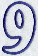 Modern Number 9 (Applique) (5 Inch)