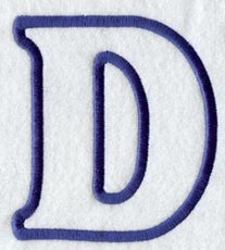 Modern Letter D (Applique) (5 Inch)