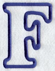 Modern Letter F (Applique) (5 Inch)
