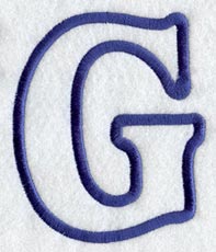 Modern Letter G (Applique) (5 Inch)