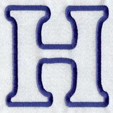 Modern Letter H (Applique) (5 Inch)