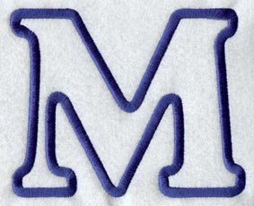 Modern Letter M (Applique) (5 Inch)