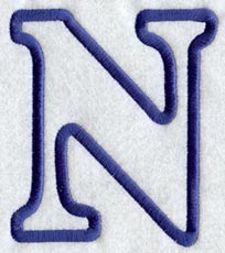 Modern Letter N (Applique) (5 Inch)
