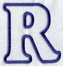 Modern Letter R (Applique) (5 Inch)