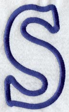 Modern Letter S (Applique) (5 Inch)
