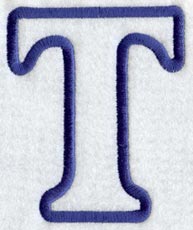 Modern Letter T (Applique) (5 Inch)