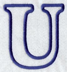 Modern Letter U (Applique) (5 Inch)