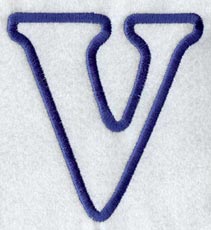 Modern Letter V (Applique) (5 Inch)