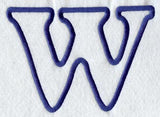 Modern Letter W (Applique) (5 Inch)