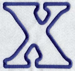 Modern Letter X (Applique) (5 Inch)