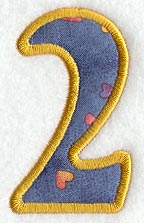 Modern Number 2 (Applique) (5 Inch)