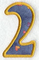 Modern Number 2 (Applique) (5 Inch)