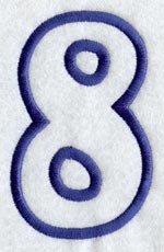 Modern Number 8 (Applique) (5 Inch)