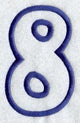 Modern Number 8 (Applique) (5 Inch)