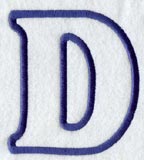 Modern Letter D (Applique) (5 Inch)