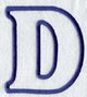 Modern Letter D (Applique) (5 Inch)