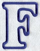 Modern Letter F (Applique) (5 Inch)