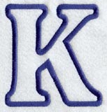 Modern Letter K (Applique) (5 Inch)