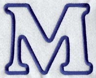 Modern Letter M (Applique) (5 Inch)