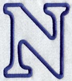 Modern Letter N (Applique) (5 Inch)