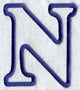 Modern Letter N (Applique) (5 Inch)