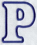 Modern Letter P (Applique) (5 Inch)