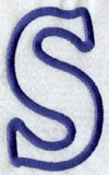 Modern Letter S (Applique) (5 Inch)