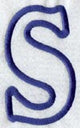 Modern Letter S (Applique) (5 Inch)