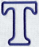 Modern Letter T (Applique) (5 Inch)