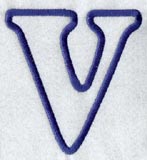 Modern Letter V (Applique) (5 Inch)