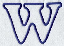 Modern Letter W (Applique) (5 Inch)