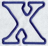 Modern Letter X (Applique) (5 Inch)