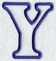 Modern Letter Y (Applique) (5 Inch)
