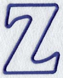 Modern Letter Z (Applique) (5 Inch)