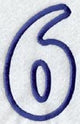 Modern Number 6 (Applique) (5 Inch)