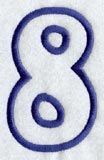 Modern Number 8 (Applique) (5 Inch)