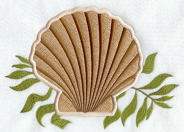 Scallop Seashell & Seagreen (Applique)