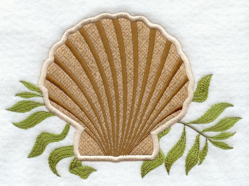 Scallop Seashell & Seagreen (Applique)