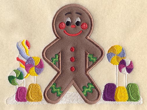 Gingerbread Scene Front (Applique)