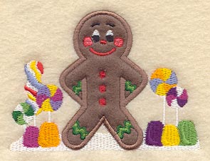 Gingerbread Scene Front (Applique)
