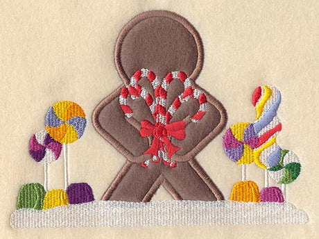 Gingerbread Scene Back (Applique)