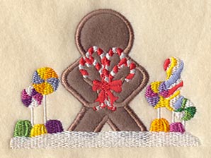 Gingerbread Scene Back (Applique)