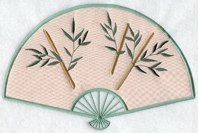 Japanese Fan and Bamboo (Applique)