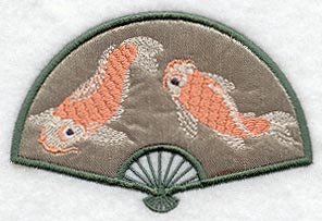 Japanese Fan and Koi Fish (Applique)