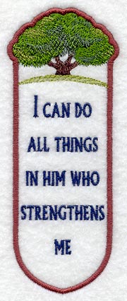 I Can Do All Things Bookmark (In-the-Hoop)