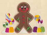 Gingerbread Scene Front (Applique)