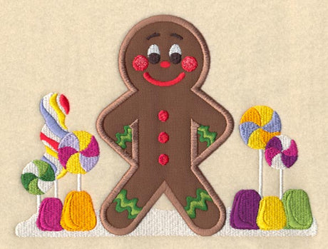 Gingerbread Scene Front (Applique)