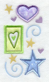 Hearts and Stars Spray (Applique)(Fringe)