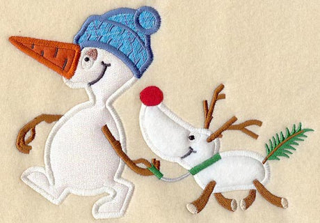Snowman & Snowdog (Applique)