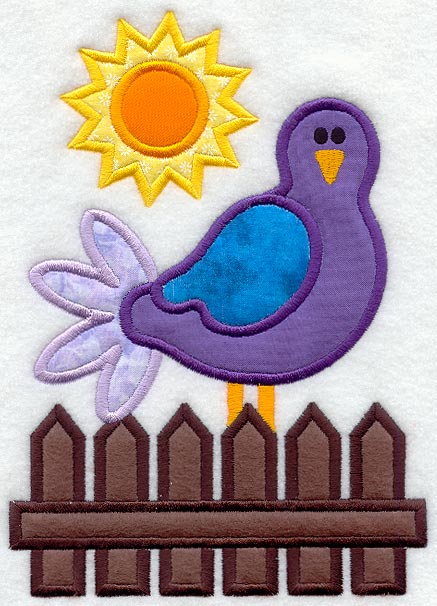 Bird on Fence (Applique)